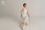  K479 Đầm linen dáng dài cổ yếm xoắn - NEW ARRIVALS 