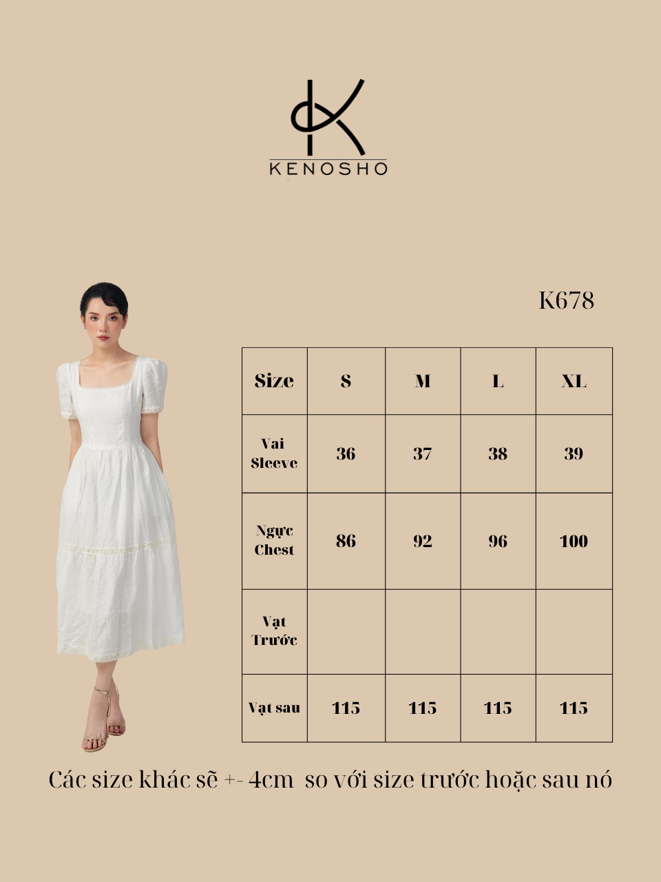  k678 Đầm cổ vuông cổ điển, dáng suông tinh tế 