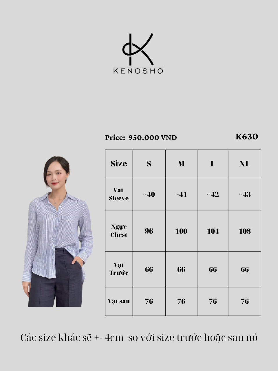  K630 - Áo sơ mi kẻ nữ 
