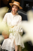 K134 Đầm linen suông  cổ tàu, xếp ly, tay dài