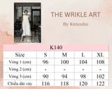  K140 Đầm Linen Suông Cổ Tròn Phối Ren 