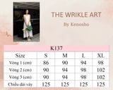  K137 Đầm Maxi Linen 2 Dây,  dáng suông, xếp ly 