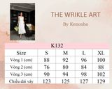  K132 - Đầm Maxi Linen Đính Cúc Ngực Phối Ren Đuôi Cá 2 dây 