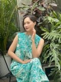  K633 Đầm suông nhẹ sát nách cổ tròn chất liệu tự nhiên cao cấp NEW 