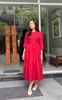 K635 Đầm LINEN Đỏ Cổ Tròn Tay Lỡ Đuôi Cá - Nổi Bật & Duyên Dáng | KENOSHO