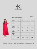  K635 Đầm LINEN Đỏ Cổ Tròn Tay Lỡ Đuôi Cá - Nổi Bật & Duyên Dáng | KENOSHO 