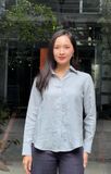  Áo sơ mi linen màu xanh Pastel 