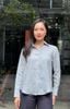 Áo sơ mi linen màu xanh Pastel