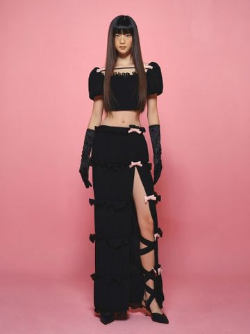  CHÂN VÁY DÀI CHIFFON STRAING BLACK URIEL 