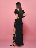  ÁO CROPTOP CHIFFON STRAING BLACK URIEL 