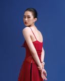  ÁO CORSET SATIN CORSET RED MUNG1 