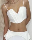 ÁO CORSET SATIN SLIMFIT WHITE VIRGO 
