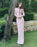  ĐẦM DÀI THUN NỔI SLIMFIT PINK AQUARIUS 
