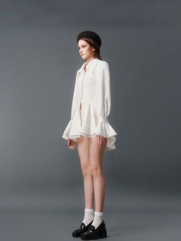  CHÂN VÁY NGẮN LINEN SLIMFIT WHITE CREPE 