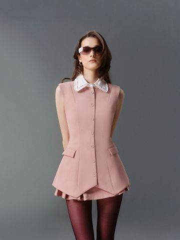  CHÂN VÁY NGẮN KAKI THUN PLEAT PINK CUPCAKE 