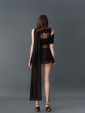  ÁO KIỂU CHIFFON SLIMFIT BLACK DONUT 