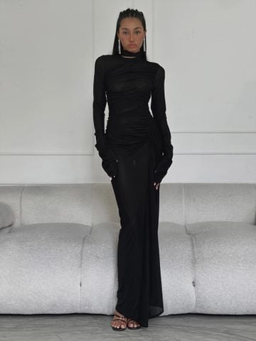  ĐẦM DÀI THUN LƯỚI SLIMFIT BLACK PISCES 