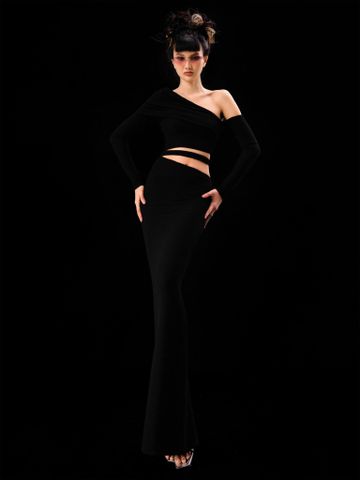  ĐẦM DÀI THUN NỔI SLIMFIT BLACK AQUARIUS 