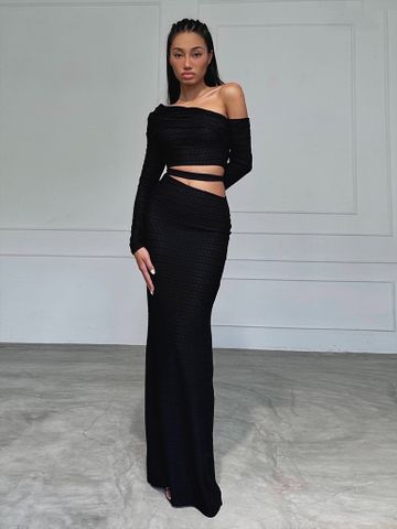  ĐẦM DÀI THUN NỔI SLIMFIT BLACK AQUARIUS 