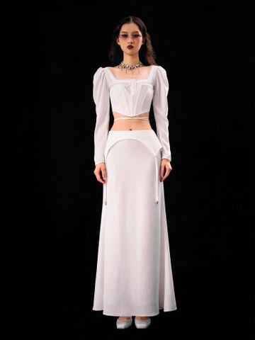 CHÂN VÁY DÀI SATIN SLIMFIT WHITE VIRGO 