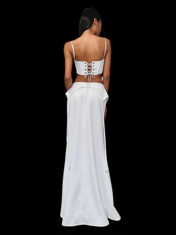  ÁO CORSET SATIN SLIMFIT WHITE VIRGO 