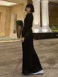  ĐẦM DÀI THUN LƯỚI SLIMFIT BLACK MERIDA 
