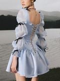  ĐẦM NGẮN SATIN CORSET LIGHTBLUE CINDERELLA 