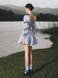  ĐẦM NGẮN SATIN CORSET LIGHTBLUE CINDERELLA 