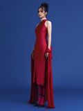  ĐẦM LỬNG SATIN STRAING RED MUNG3 