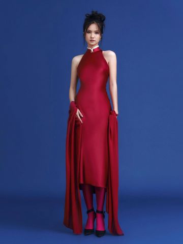  ĐẦM LỬNG SATIN STRAING RED MUNG3 