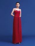  ÁO CORSET SATIN CORSET RED MUNG1 