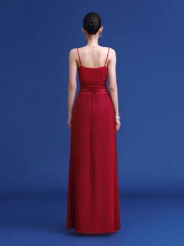  ÁO CORSET SATIN CORSET RED MUNG1 