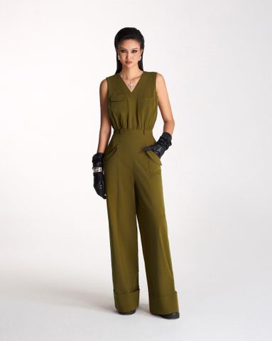  JUMPSUIT NATURAL DARKGREEN 