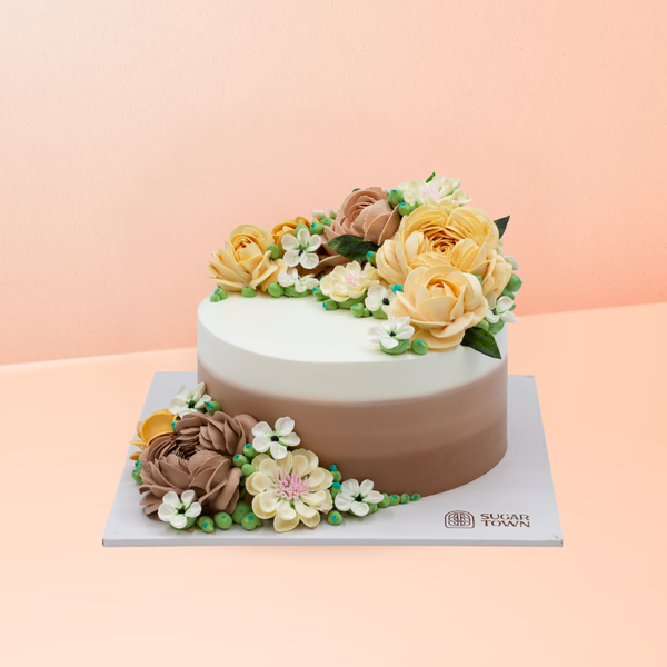 Bánh Kem Ngày Phái Đẹp Hoa Vàng size 18cm