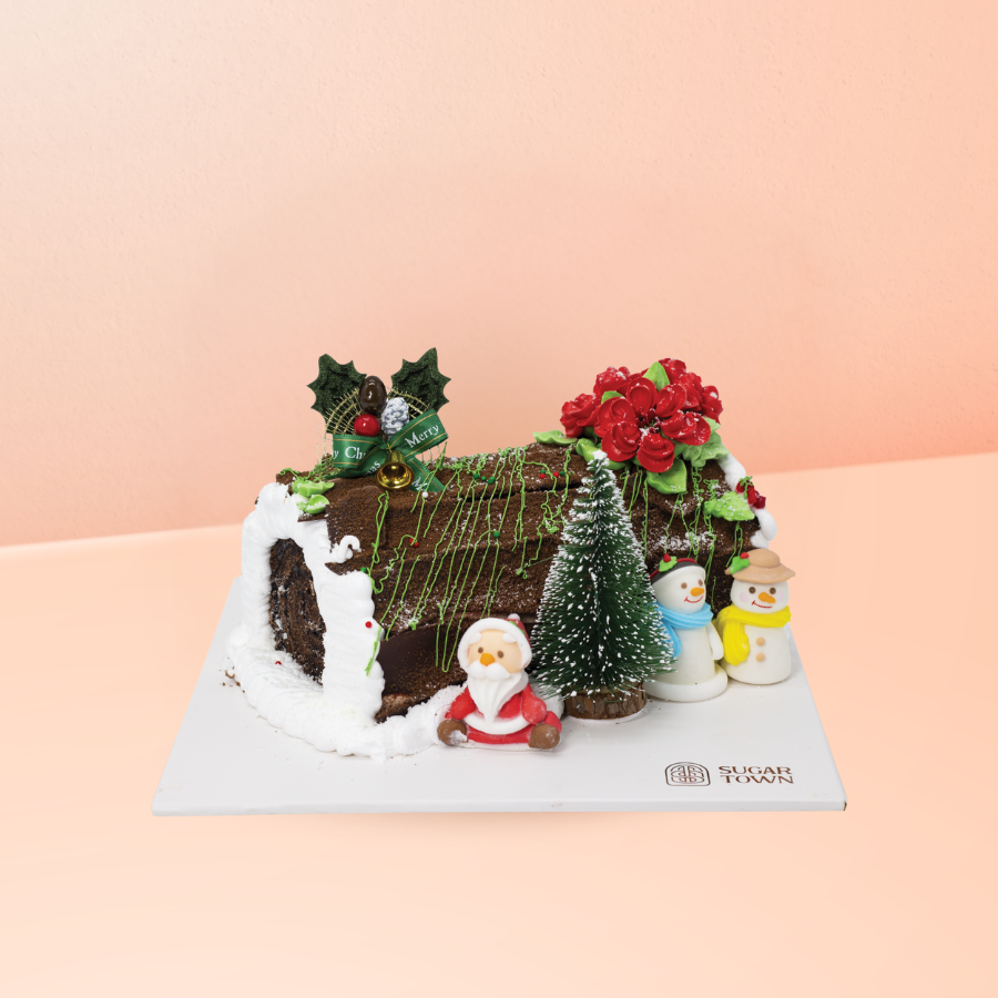  [Pre - Order] Bánh Kem Noel Khúc Gỗ Giáng Sinh size 18x9cm 
