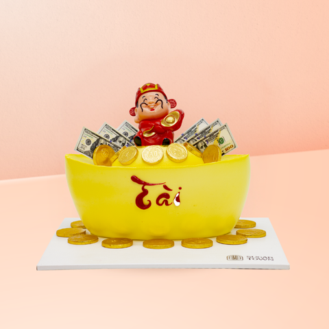 [Pre - Order] Bánh Kem Khai Trương Thỏi Vàng Dài 18cm - Cao 15cm