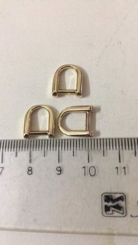 Khoen/Dring/Oring/Khoen Dring D-ring DIY handbag wallet/rectangle ring WL Hình bán nguyệt Lọt lòng 6mm Phụ kiện làm balo túi xách Phân khúc Cao cấp - Màu Vàng Nhạt