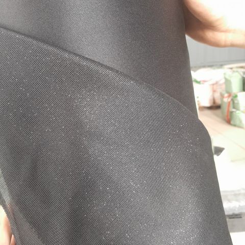 Vải da ánh kim tuyến - JT - Dệt ô vuông nhỏ Dày 1.0mm- Dùng làm Giày dép túi xách - Dòng Trung cao cấp - Màu đen