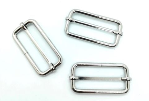 Khoen Tăng giảm/Khoen Chỉnh dây/Tăng giảm/Cầu ngang Tri-Glide Slide For Bag Straps, Rifle Slings, DogCollars/Adjustable Slide Buckles/ Tri Glide XN Hình chữ nhật Lọt lòng 45mm Phụ kiện làm balo túi xách - Màu Bạc