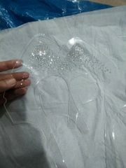 Mũ Giày Dép JT TPU Cao Cấp Gắn Đá Trang Trí Size 36-37- Màu Trắng