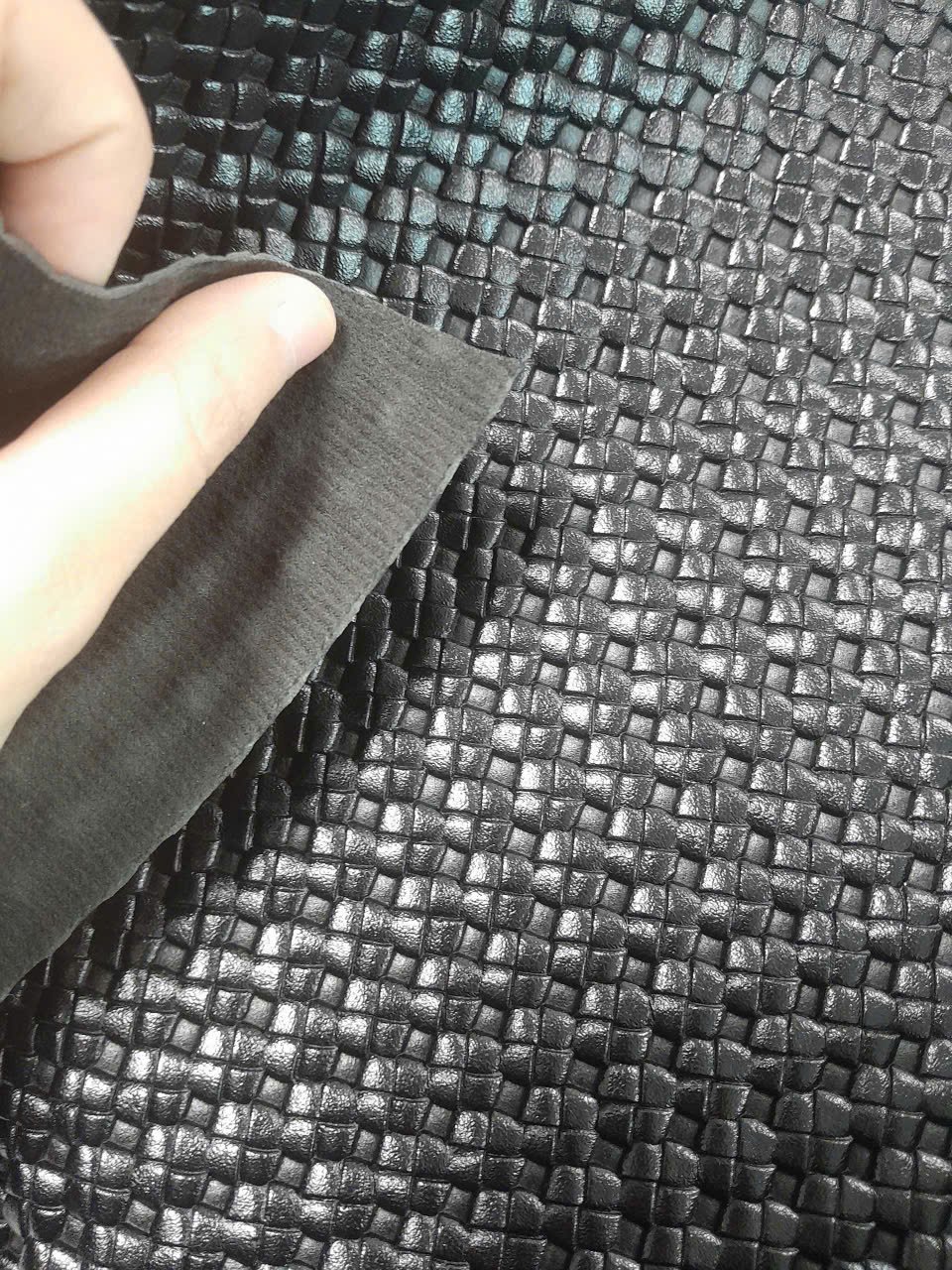 Da Pu Pvc vân đan handfeel mềm mại thích hợp làm giày dép túi xách cặp da ba lô da ví da clucth da thời trang cao cấp