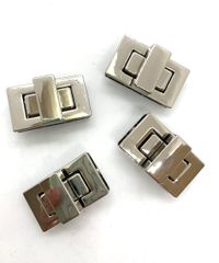 Mặt Khóa Túi Xách/Khóa Túi Xách/Khóa Túi/Phụ Kiện Khóa Kim Loại Cho Túi/Mặt Khóa Cặp-Túi-Clutch/Khóa Cài/handbag Twist Lock/Mặt Khóa Cài Chữ Nhật WL Kích Thước 30mm Mạ Bóng Đẹp Hợp Kim Không Gỉ Phụ Kiện Làm Túi Xách Phân Khúc Cao Cấp - Màu Bạc