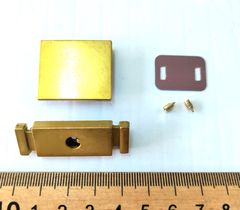 Mặt Khóa Túi Xách/Khóa Túi Xách/Khóa Túi/Phụ Kiện Khóa Kim Loại Cho Túi/Mặt Khóa Cặp-Túi-Clutch/Khóa Cài Handbag Turn Locks/ handbag Twist Lock/Mặt Khóa Sập FS Bề Mặt Xước Kích Thước 45mm Phụ Kiện Làm Túi Xách - Màu Vàng Cổ