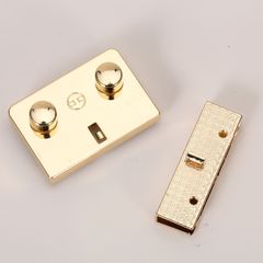 Mặt Khóa Túi Xách/Khóa Túi Xách/Phụ Kiện Khóa Kim Loại Cho Túi/Mặt Khóa Clutch/Khóa Cài/handbag Twist Lock/Mặt Khóa Chữ Nhật Có 2 Nút Tròn (chi tiết đi kèm là HCN trơn) JR Kích Thước 30x45mm Nặng 31g Bóng Đẹp Hợp Kim Không Gỉ Phụ Kiện Túi - Màu Vàng