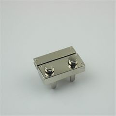 Mặt Khóa Túi Xách/Khóa Túi Xách/Khóa Túi/Phụ Kiện Khóa Kim Loại Cho Túi/Mặt Khóa Cặp-Túi-Clutch/Khóa Cài/handbag Twist Lock/Mặt Khóa 2 Nút JR Kích Thước 40x27mm Nặng 26g Chân Bẻ Mạ Bóng Đẹp Hợp Kim Không Gỉ Phụ Kiện Làm Túi Xách - Màu Bạc