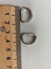 Khoen/Dring/Oring/Khoen Dring D-ring DIY handbag wallet/rectangle ring XN Hình bán nguyệt Lọt lòng 12mm Phụ kiện làm balo túi xách - Màu Bạc