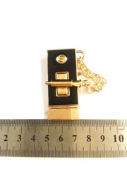 Mặt Khóa Túi Xách/Khóa Túi Xách/Khóa Túi/Phụ Kiện Khóa Kim Loại Cho Túi/Mặt Khóa Cặp-Túi-Clutch/Khóa Cài/handbag Twist Lock/Mặt Khóa Fs Hình Chữ Nhật Có Miếng Silicon Đen Kích Thước 80mm Bóng Đẹp Hợp Kim Không Gỉ Phụ Kiện Túi Xách - Màu Đen