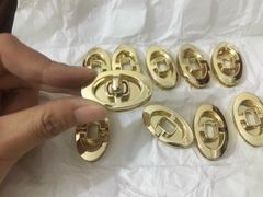 Mặt Khóa Túi Xách/Khóa Túi Xách/Khóa Túi/Phụ Kiện Khóa Kim Loại Cho Túi/Mặt Khóa Cặp-Túi-Clutch/Khóa Cài/handbag Twist Lock/Mặt Khoá WL Hình Oval Kích Thước 45mm Mạ Bóng Đẹp Hợp Kim Không Gỉ Phụ Kiện Làm Túi Xách Phân Khúc Cao Cấp - Màu Vàng Nhạt