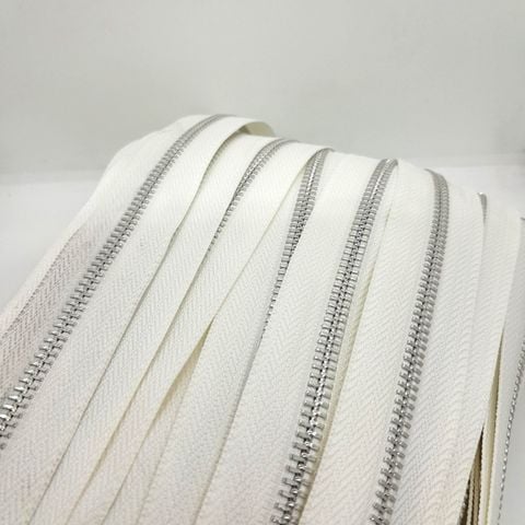 Dây Khóa Kéo/Dây Kéo Khóa Túi/Khóa Kéo Kim loại/Dây Kéo/Zipper/ Zipper Pullers Slider For Leather Bags Wallet Màu Be (G343) SH Răng 5 Kim Loại Bản 32mm Hợp Kim Không Gỉ Kéo Hai Chiều Phụ Kiện Làm Ba Lô Túi Xách Hàng Trung Cao - Răng Trắng
