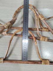 Tay cầm/Quai túi hình vòng cung - Quai cầm quấn cói chống thấm - Làm bằng gỗ tự nhiên hàng thủ công mỹ nghệ - Kích thước 32x15cm